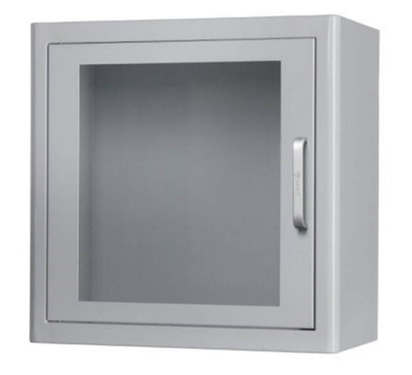 Väggskåp AED inomhus med batteridrivet larm, batteridrivet larm, grön