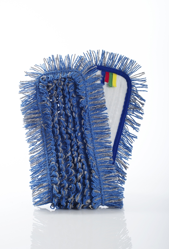 Mopp torr/fukt Nline Micro Power, 30cm blå/grå mikro fransad