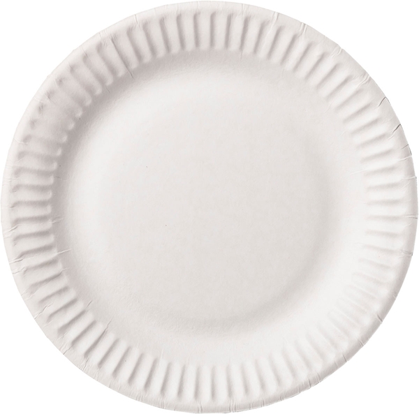 Tallrik papper flat, 15cm vit obelagd Svanen - Biopak