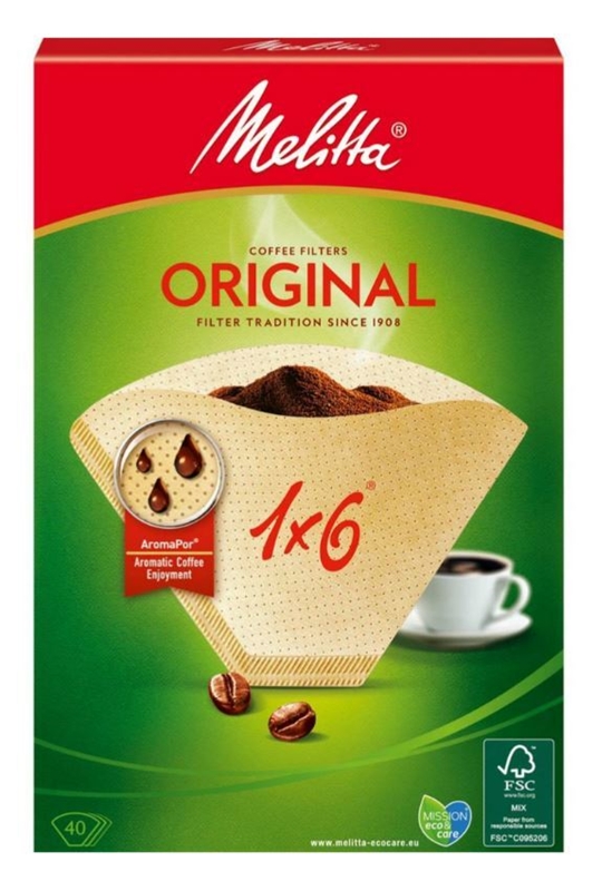 Kaffefilter 1x6 Melitta, Svanenmärkt oblekt - Melitta