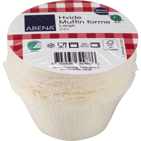 Muffinsform, Ø5cm H=3,5cm vit Svanen