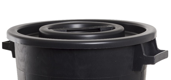 Papperskorg rund, 50L med handtag svart - 2