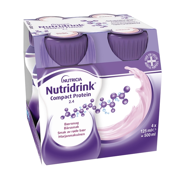 Nutridrink Compact Protein , 4x125ml Rödabär - Nutridrink