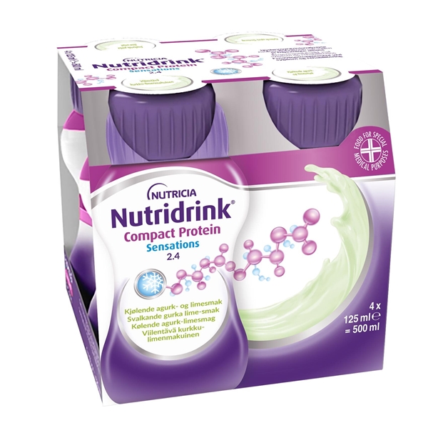 Nutridrink Compact Protein , 4x125ml Svalkande GurkaLime - Nutridrink