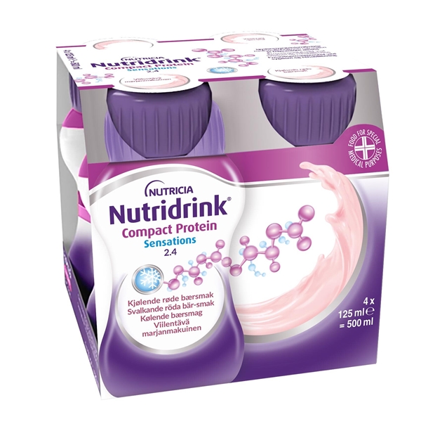 Nutridrink Compact Protein , 4x125ml Svalkande Röda bär - Nutridrink