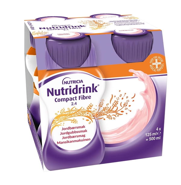Nutridrink Compact Fibre, 4x125ml Jordgubb - Nutridrink