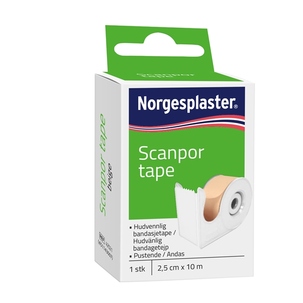 Häfta papper Scanpor, 2,5cmx10m beige hållare st-p - Scanpor