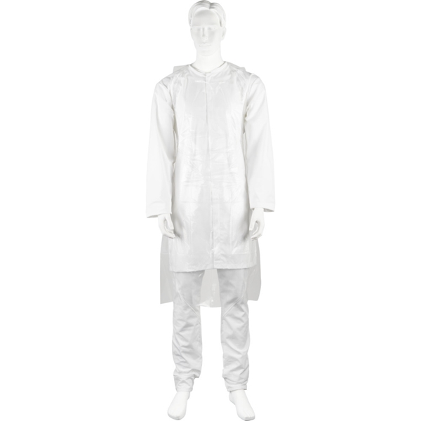 Förkläde plast engångs, 80x160cm 20my vit dispkrt - Abena