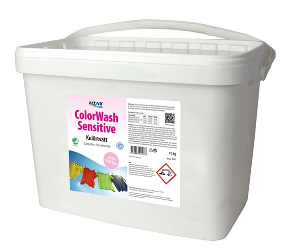 Tvättmedel Activa ColorWash, 10kg oparfymerad Svanen - Activa