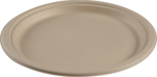 Tallrik bagasse flat, 26cm natur