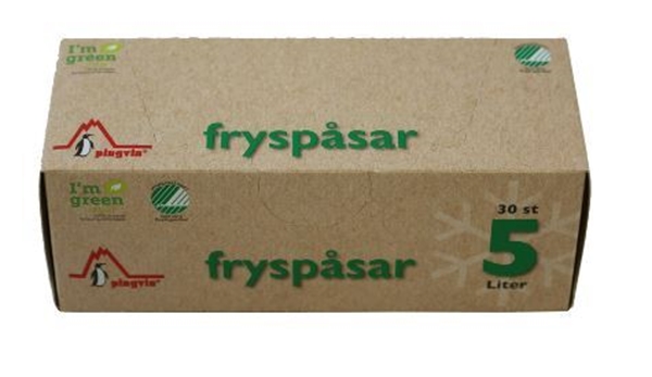 Plastpåse frys LLD BIO, 5L 260x450mm 22my i dispenser