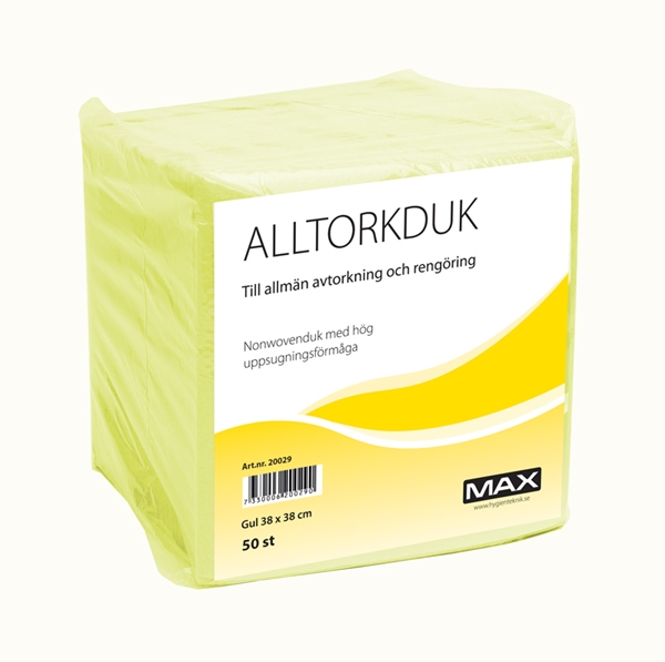 Damm/Alltorkduk MAX, 38x38cm gul 50-pack - MAX