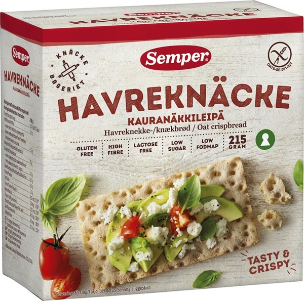 Havreknäcke gluten-laktosfri, 215g Semper - Semper