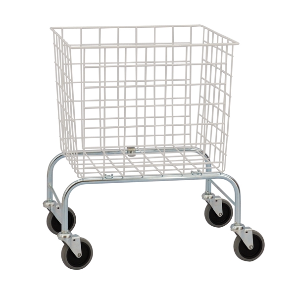 Tvättkorg Edward, 85L 50x50x67cm vit 4hjul - Hykab