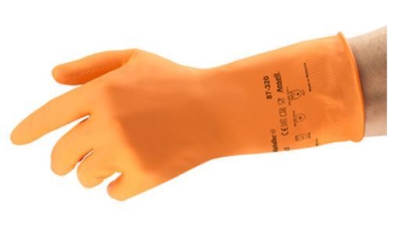 Handske hushåll latex AlphaTec, M (8) orange 87-320PP - AlphaTec