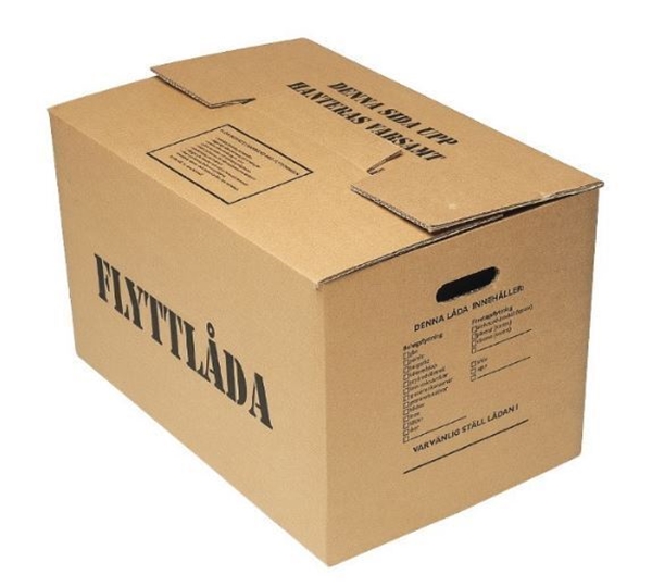 Flyttlåda för tunga flytt, 560x385x350mm brun