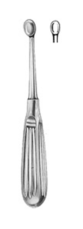 Slev sår oval Volkmann avd.kva, 3,6mm, 17cm