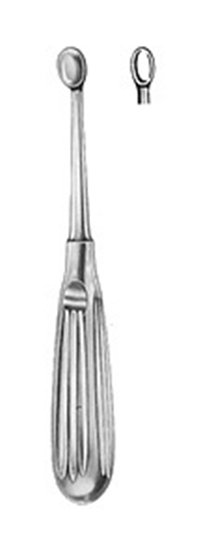 Slev sår oval Volkmann avd.kva, 4,4mm, 17cm