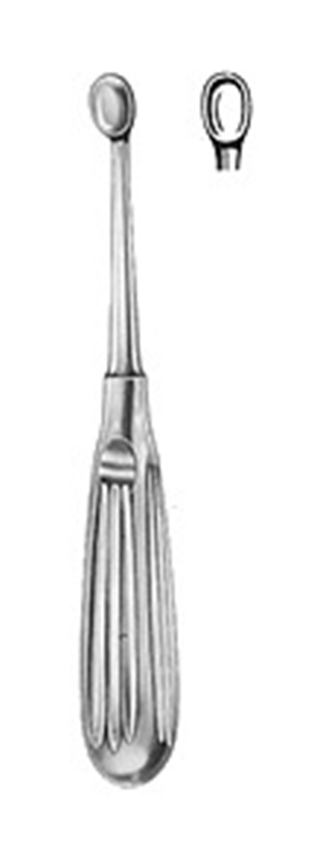 Slev sår oval Volkmann avd.kva, 6,8mm, 17cm