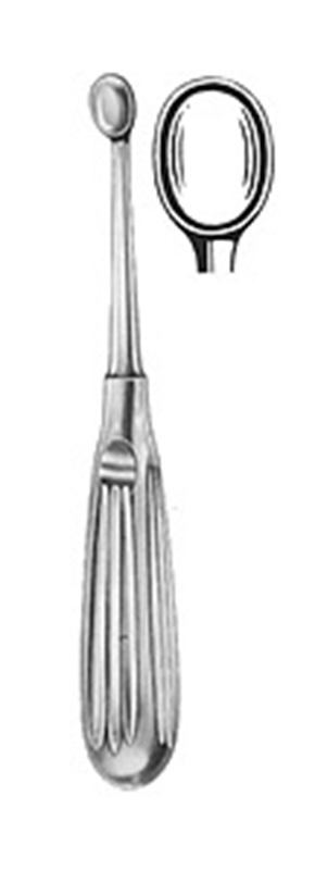 Slev sår oval Volkmann avd.kva, 14,5mm, 17cm