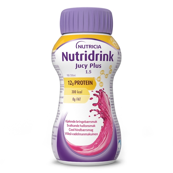 Nutridrink Jucy Plus, 4x200ml svalkande hallon - Nutridrink