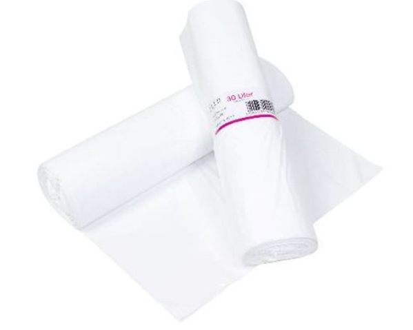 Avfallspåse HD plast, 30L 520x580mm 12my vit - NPA Plast