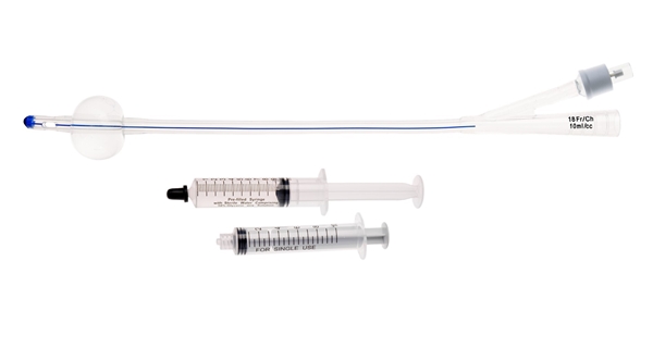 Kateter 2-vägs med spruta UnoQuip, 10ml ch12 24cm silikon Nel - UnoQuip