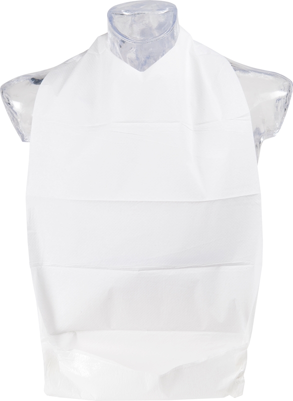 Haklapp papper/plast Abena, 37x70cm vit m ficka nackband - Abena