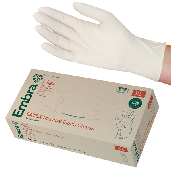 Handske us latex Embra pf, XL FLEX AQL 1,5 - Embra®