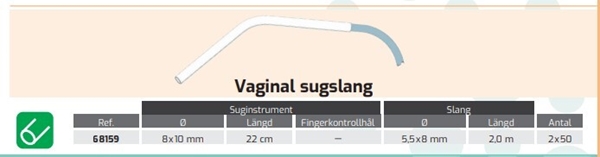 Sugset vaginal Medena, 8x10mm 22cm 2m slang