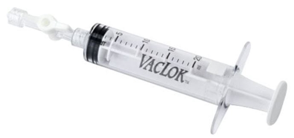 Spruta luer VacLok, 20ml fast hankontakt - VACLOK