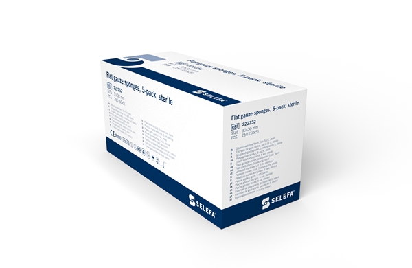 Plattork gasväv 5p Selefa, 30x30mm steril - SELEFA® - 2
