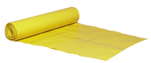 Sopsäck LD plast återvunnen, 100L 720x1120mm 100my gul