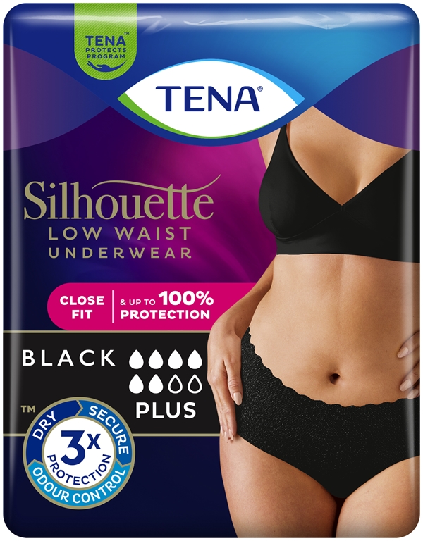 Inkontinensskydd allt-i-ett byxa, TENA Silhouette Plus Svart M - Tena - 2