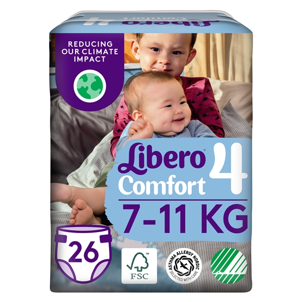 Tejpblöja Libero Comfort, 4 7-11kg - Libero