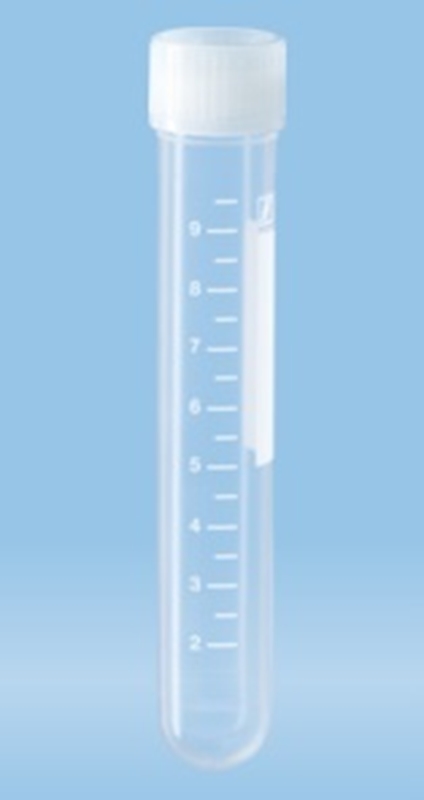 Rör rund botten skruvlock, 10mL 92x15,3mm m skrivyta