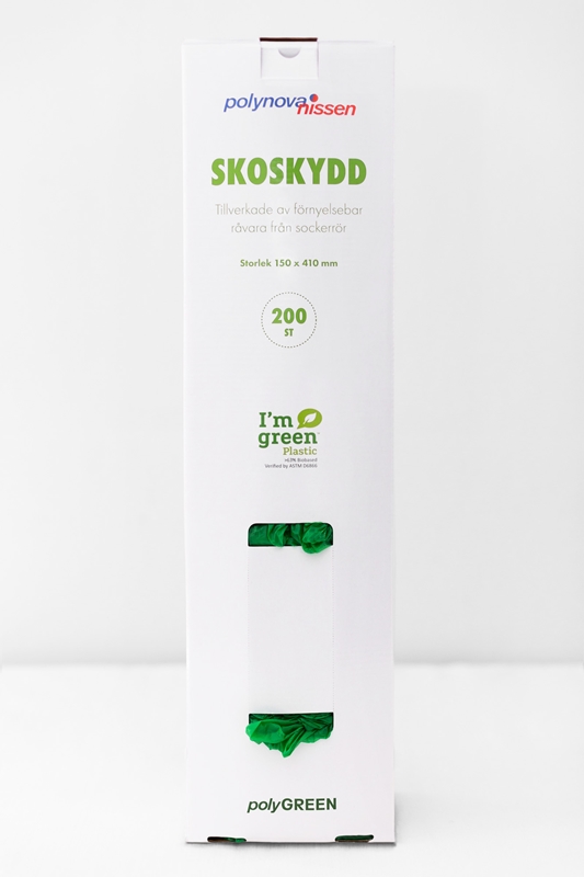 Skoskydd Bioplast Polynova, 15x41cm L 30my gröna - 1