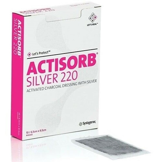 Kol/silverkompress Actisorb Silver, 6,5x9,5cm - Actisorb