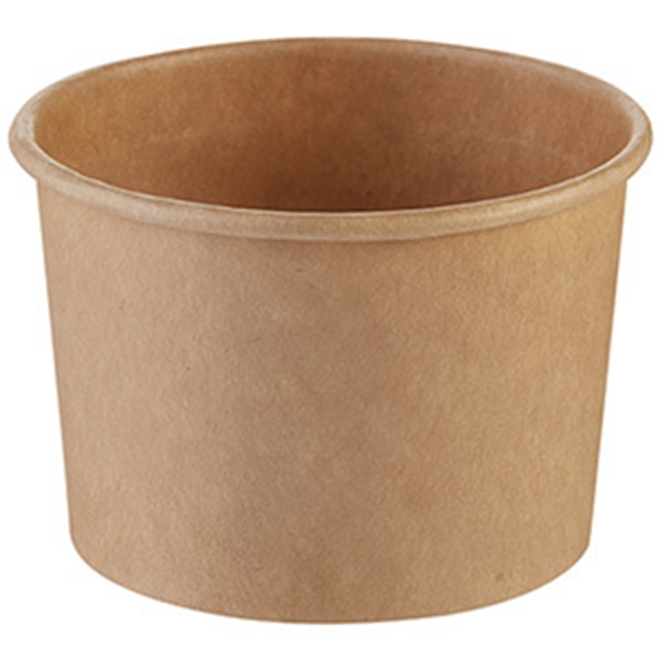 Bägare papper/PE soppa/wok, 230ml Ø90/80x60mm brun - DeliQ