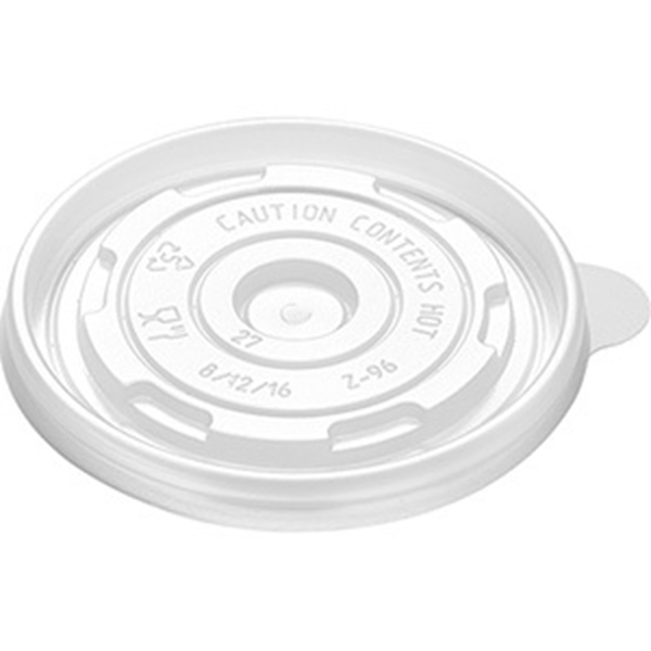 Lock PP till bägare soppa/wok 230ml, Ø90mm transparent m flärp - DeliQ