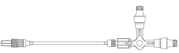 3 -vägskran Mediplast, 10cm slang 2 inj membran 