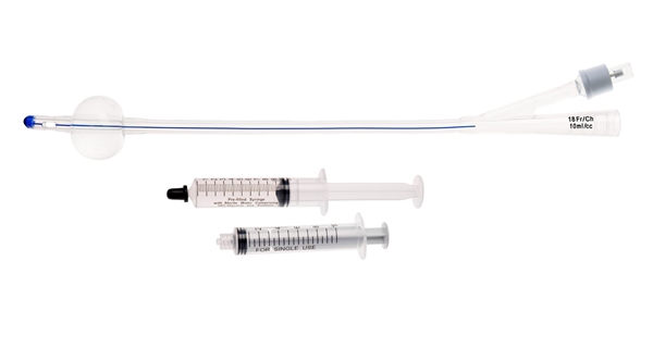 Kateter 2-vägs med spruta UnoQuip, 10ml ch24 24cm silikon Nel - UnoQuip