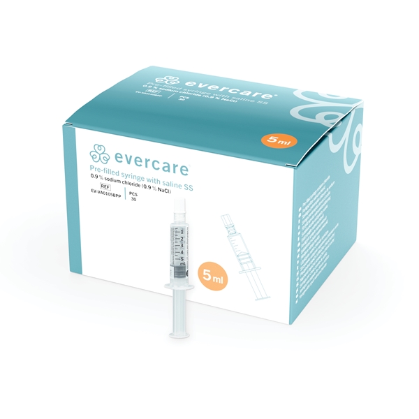 Spruta förfylld NaCl , 5ml i 5ml spruta SS - evercare® - 1
