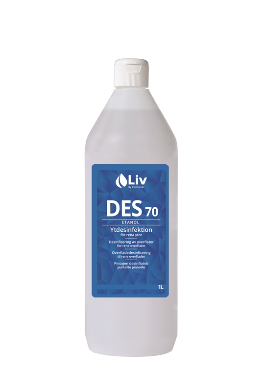Ytdesinfektion Liv 70%, 1000ml flaska rena ytor CE - LiV