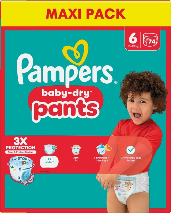 Diaper Pampers BabyDry Pants, S6 13-19kg - Pampers