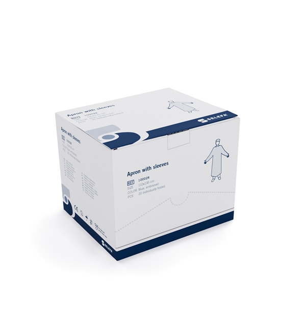 Skyddsrock med ärm Selefa engångs, 110x135cm L tumhål blå - SELEFA® - 3