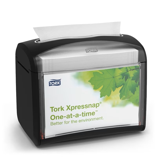 Dispenser servett Tork N4, 155x201x150mm svart toppmatad  - Tork Expressnap