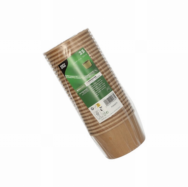 Soppskål papper/PE pure, till 230ml Ø9,8cm brun - Papstar - 2