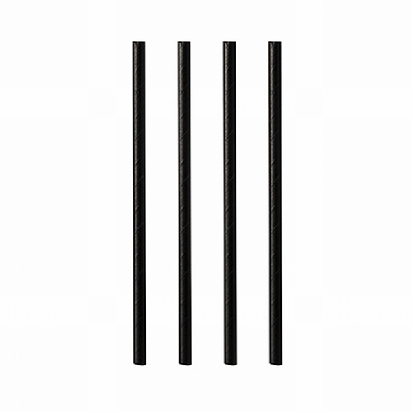 Papperssugrör rakt pure, 21cm Ø8mm svart - Papstar - 1