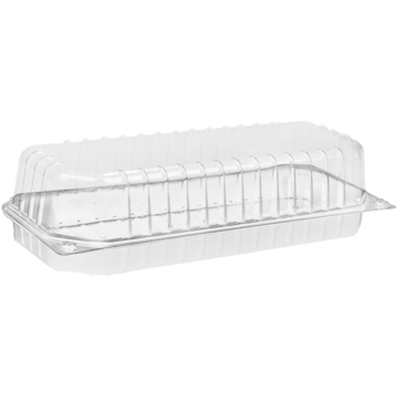 Landgångsform m lock APET, 280x120x70mm transp